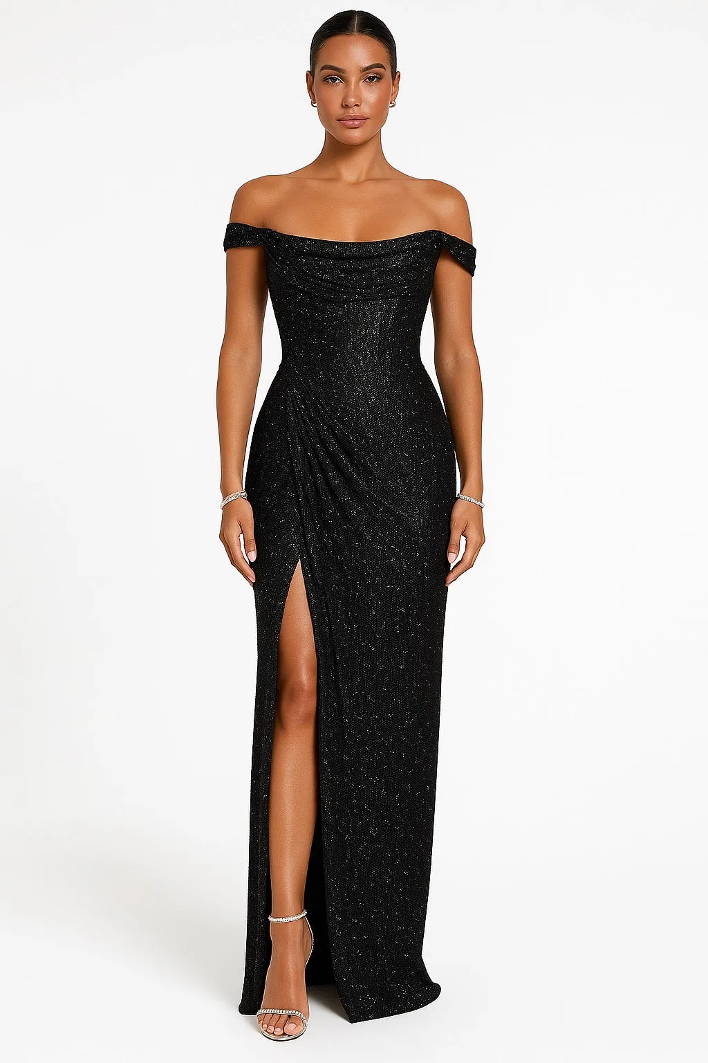 Modestique london | Off-shoulder Glitterdress