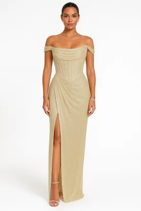 Modestique london | Off-shoulder Glitterdress