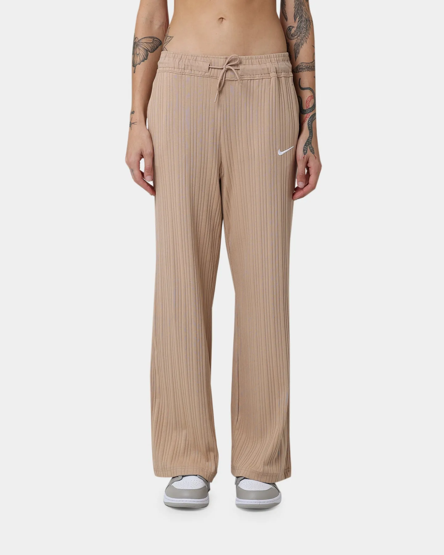 Nike Women's Sportswear Jersey Rib Wide Leg Pants Hemp