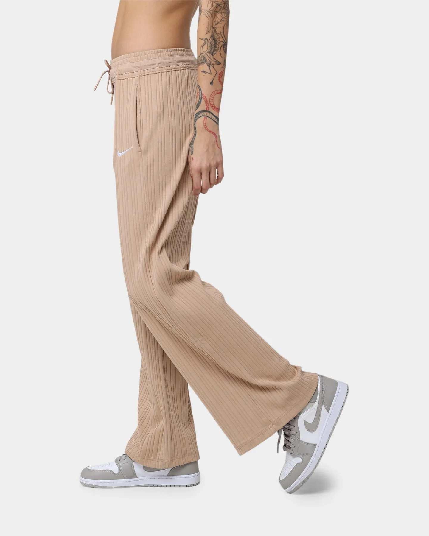 Nike Women's Sportswear Jersey Rib Wide Leg Pants Hemp