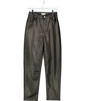 Oasis Black Faux Leather Jeans UK 8