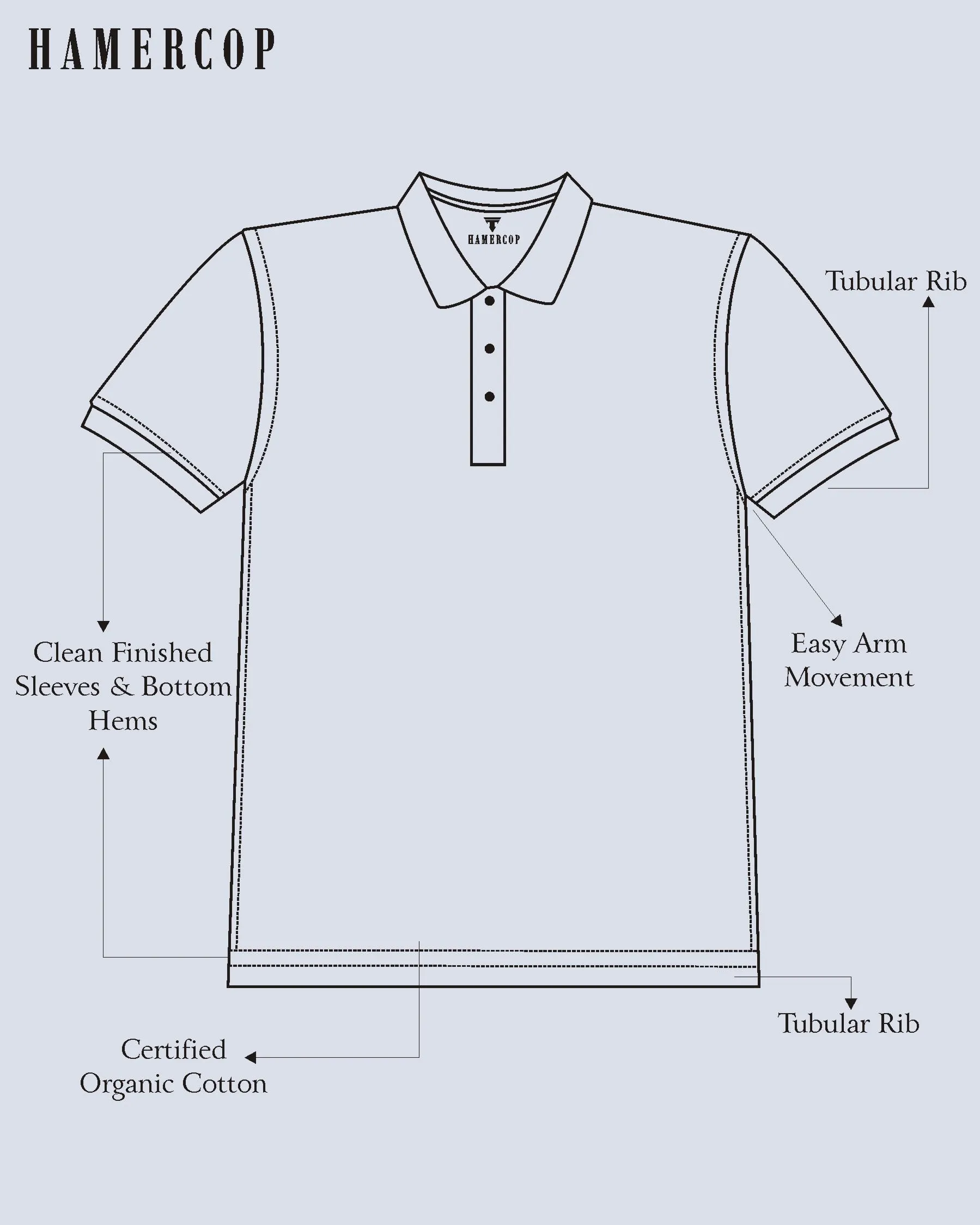 Potenza Stone Gray Knitted Cotton Polo T-Shirt