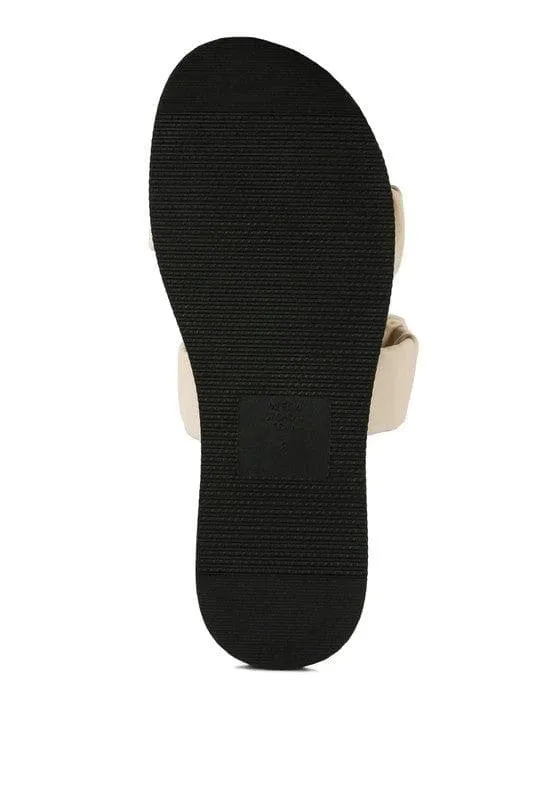 RAG & Co. Faux Leather Ruched Strap Platform Sandals, 3 Colors
