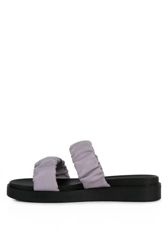 RAG & Co. Faux Leather Ruched Strap Platform Sandals, 3 Colors