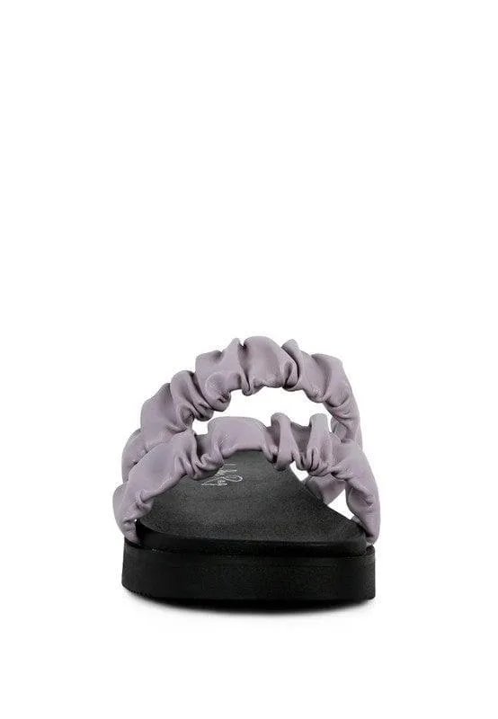 RAG & Co. Faux Leather Ruched Strap Platform Sandals, 3 Colors