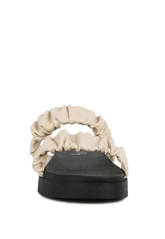 RAG & Co. Faux Leather Ruched Strap Platform Sandals, 3 Colors