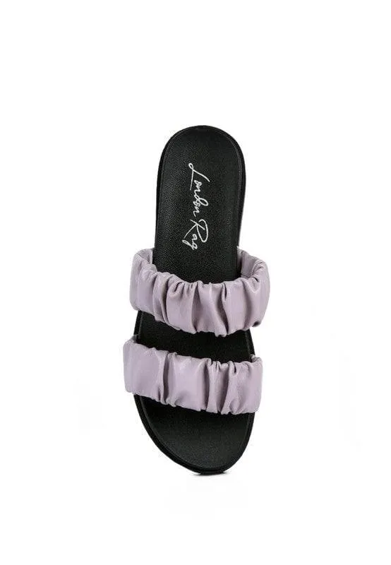 RAG & Co. Faux Leather Ruched Strap Platform Sandals, 3 Colors
