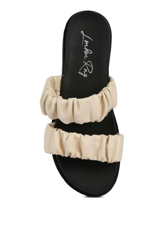RAG & Co. Faux Leather Ruched Strap Platform Sandals, 3 Colors