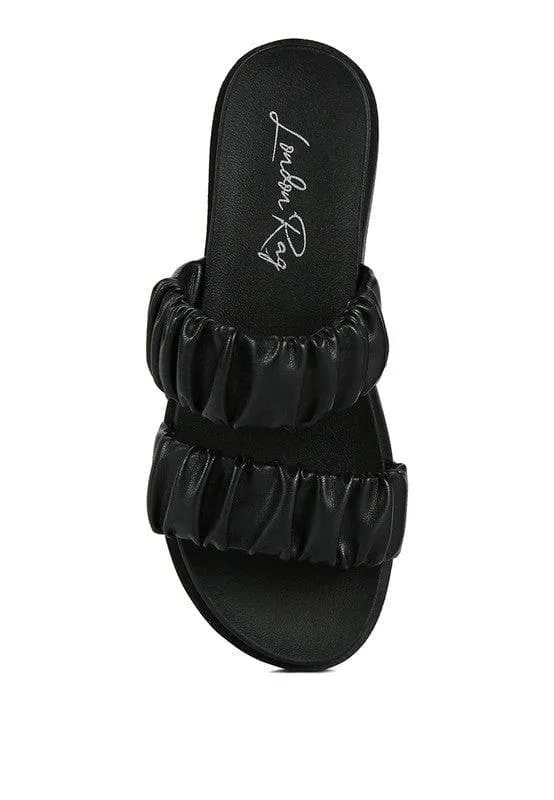 RAG & Co. Faux Leather Ruched Strap Platform Sandals, 3 Colors