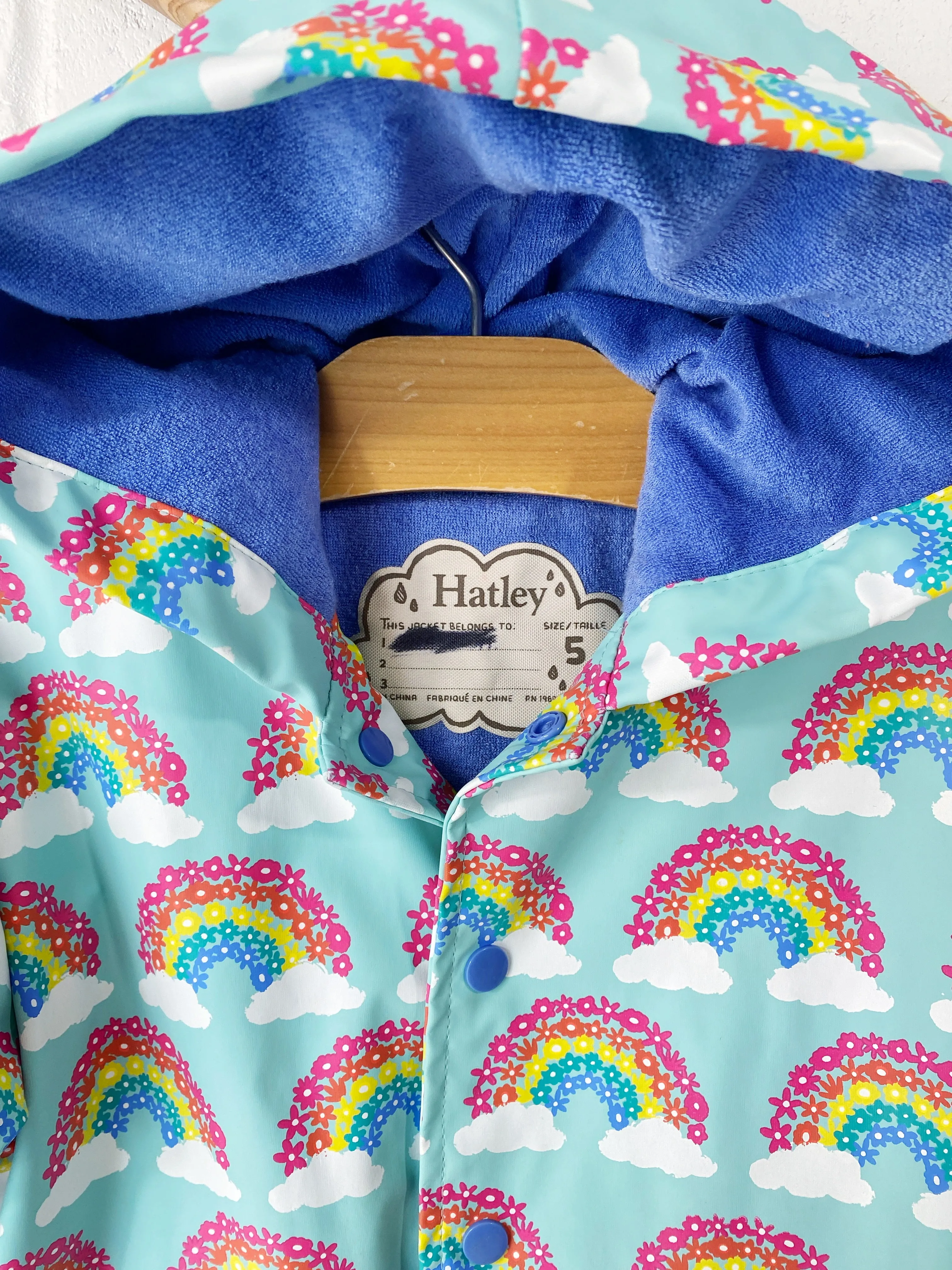 Rainbow Terry Lined Rain Coat, 5 years