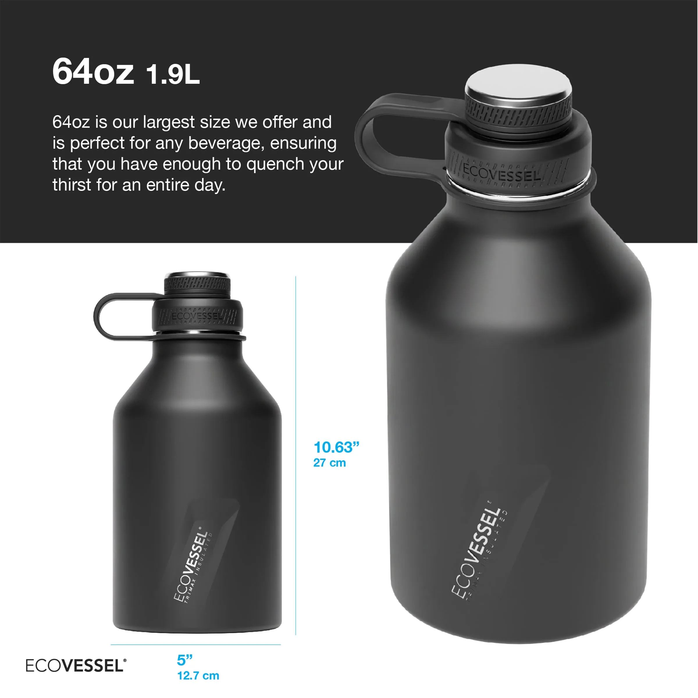 The Boss - 64 oz Growler with Screw Top & Infuser