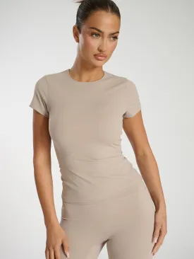 The 'Butter' Everyday Cap Sleeve T-Shirt In Stone