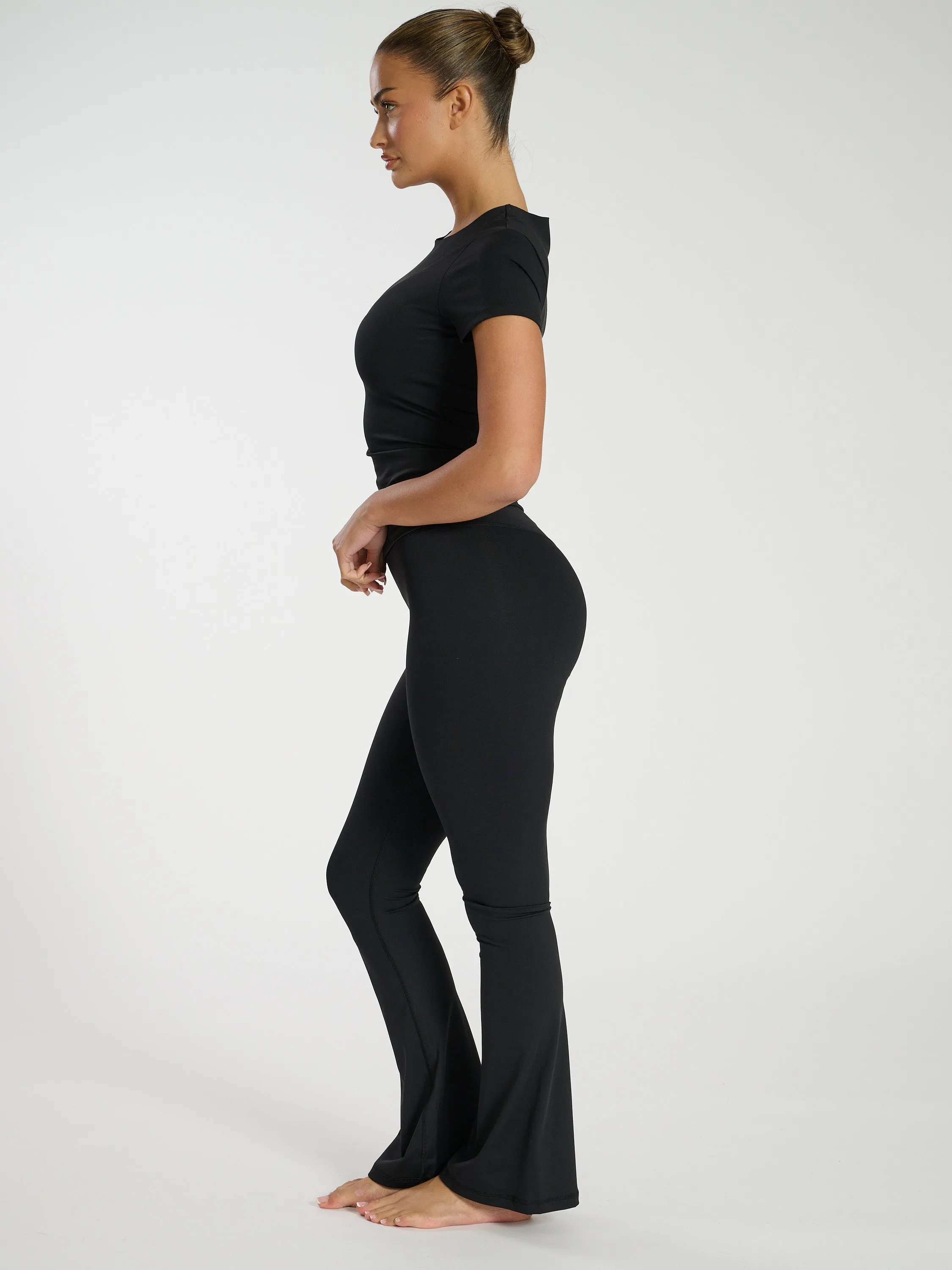 The 'Kickstart' Flare Everyday High Waist Black Leggings