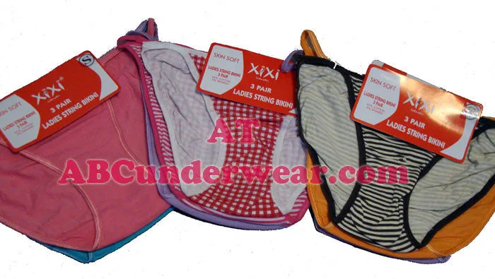 Women's String Bikinis - 3 Pack Assorted