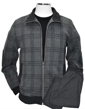 ZM1264 Charcoal Plaid Leisure Set